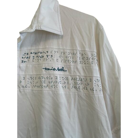 Travis Mathew Short Sleeve Polo Shirt Men Size Large White‎ Golf Embroidered - Picture 4 of 7